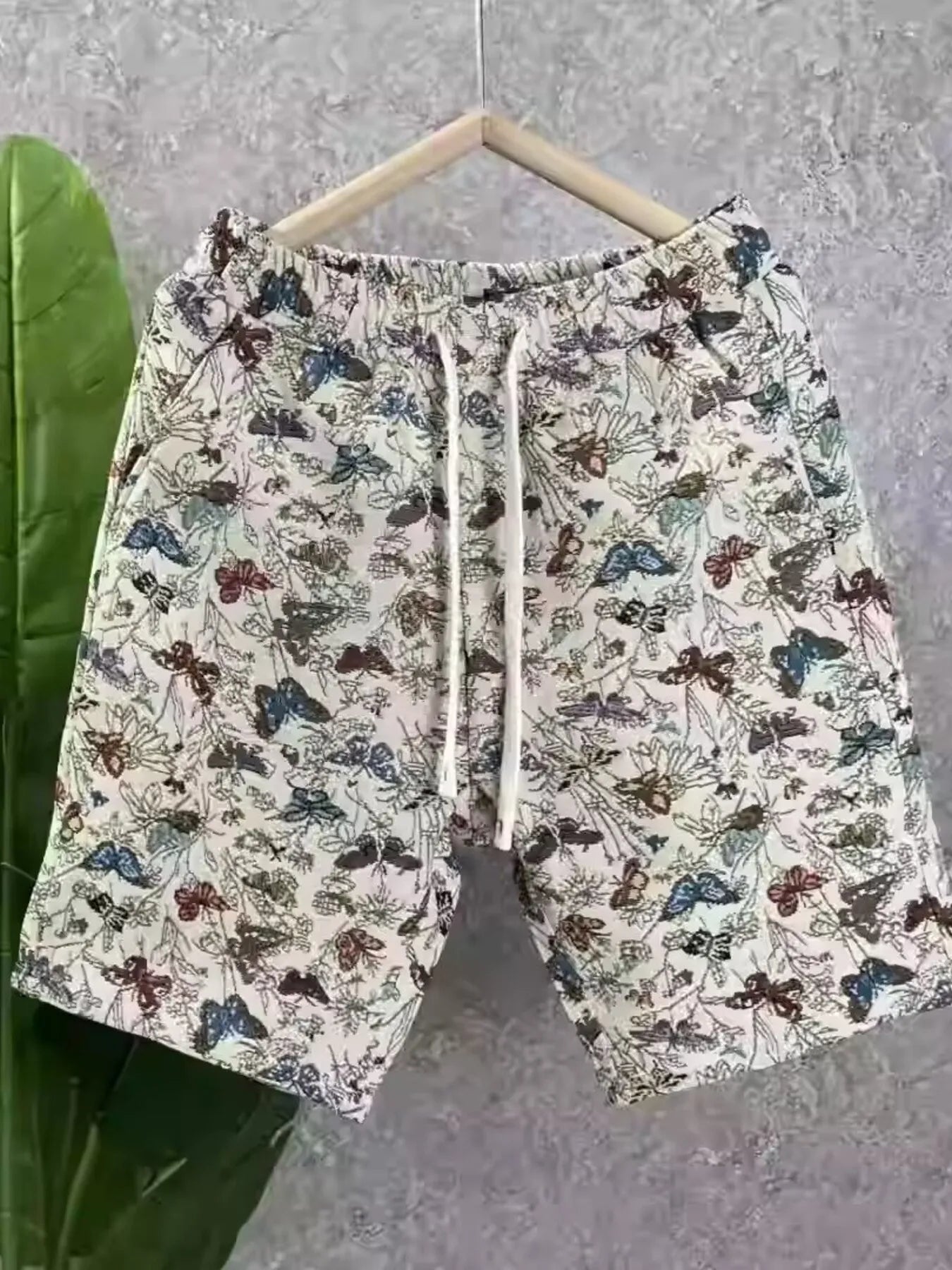 Men's Plus Size Drawstring Printed Shorts
