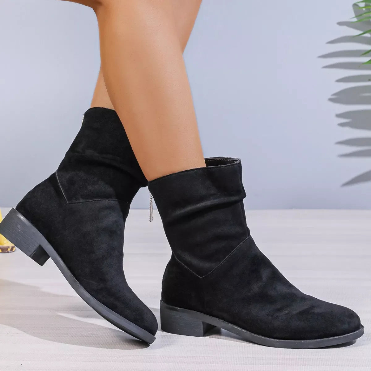 Point Toe Block Heels Boots