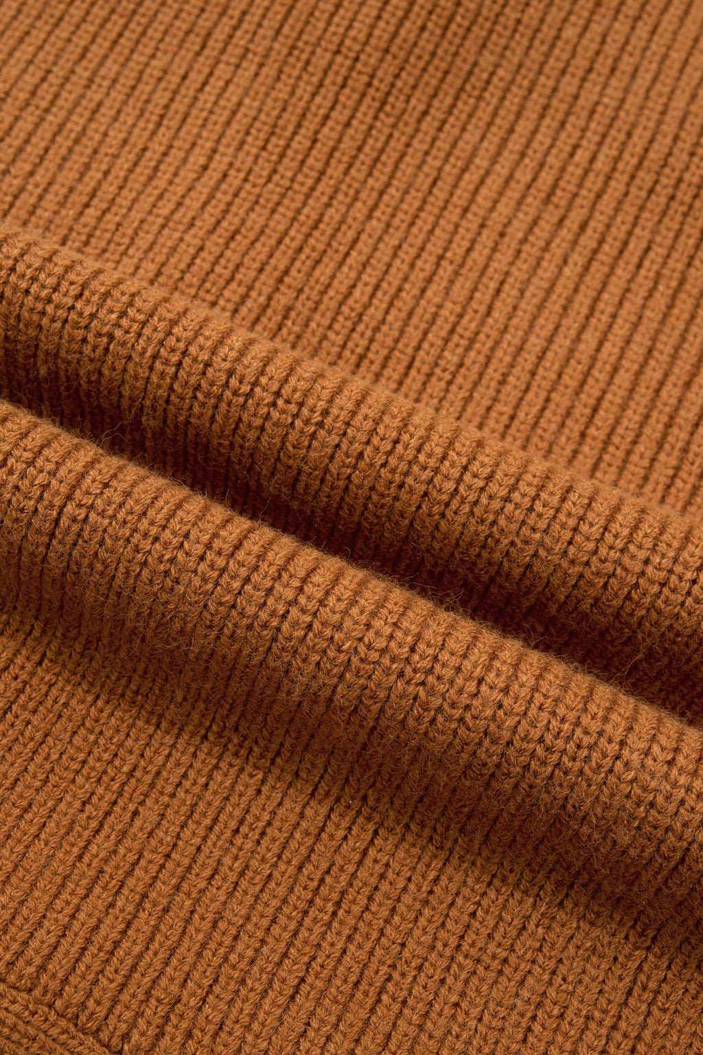 Mustard Ribbed Knit Collar Button Front Long Sleeve Cardigan