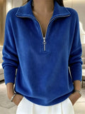 Full Size Corduroy Quarter-Zip Sweatshirt Plus Size