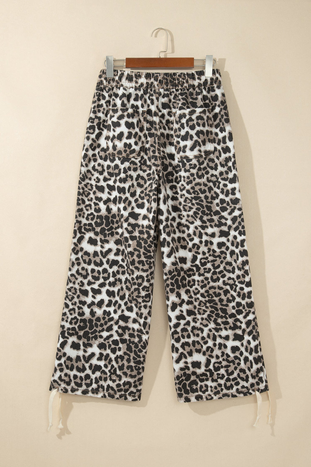 Black Leopard Print Drawstring Jogger Jeans