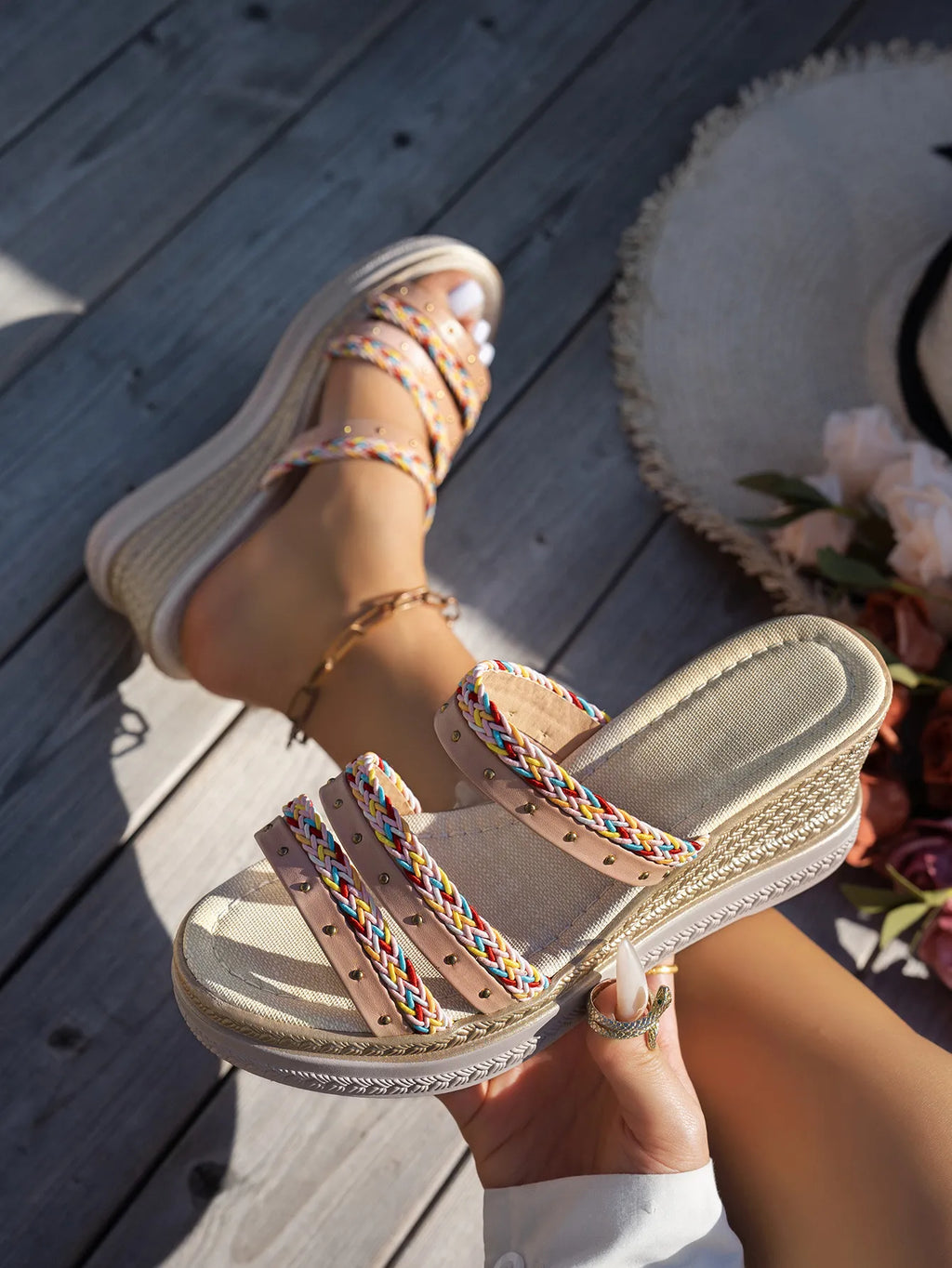 Open Toe Platform Wedge Sandals