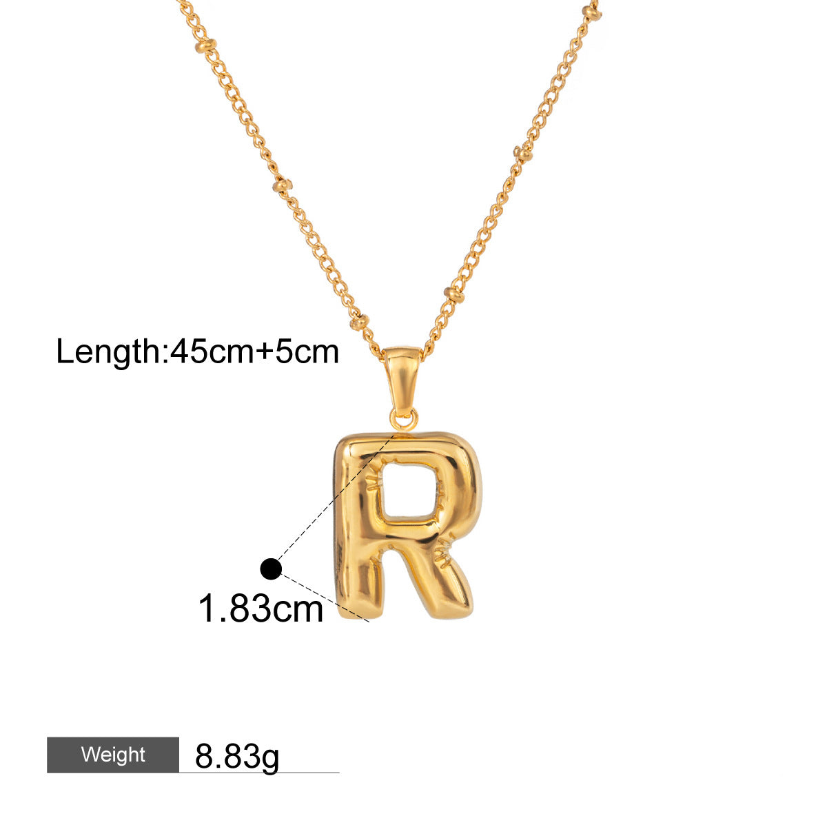 18K gold birthstone with 26 letters design light luxury noble necklace