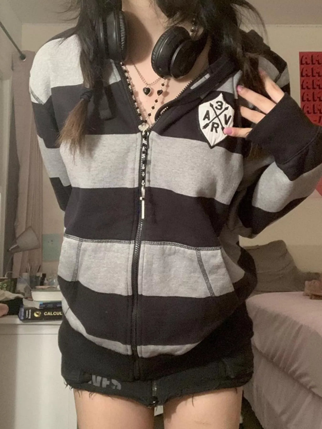 Striped Zip-Up Hoodie