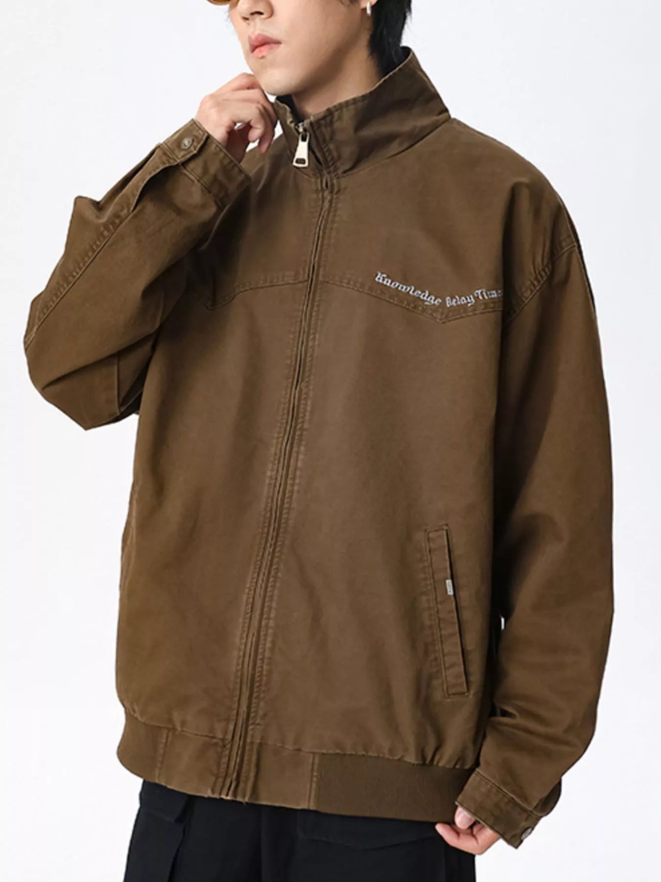 Men's Plus Size Zip Up Long Sleeve Jacket