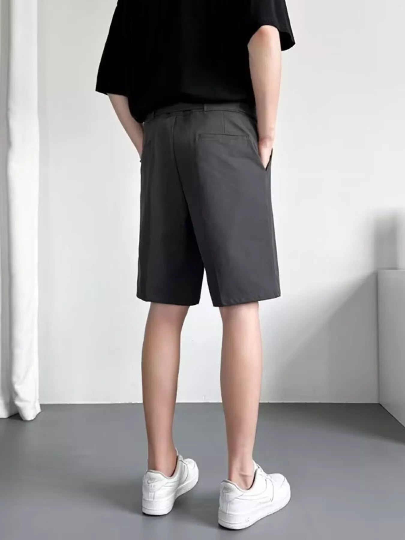 Men's Full Size Pleated Detail Shorts Plus Size