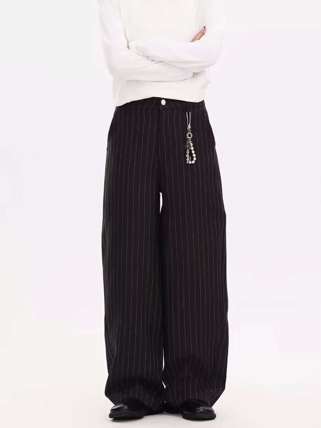 Men's Plus Size Striped Wide Leg Casual Pants