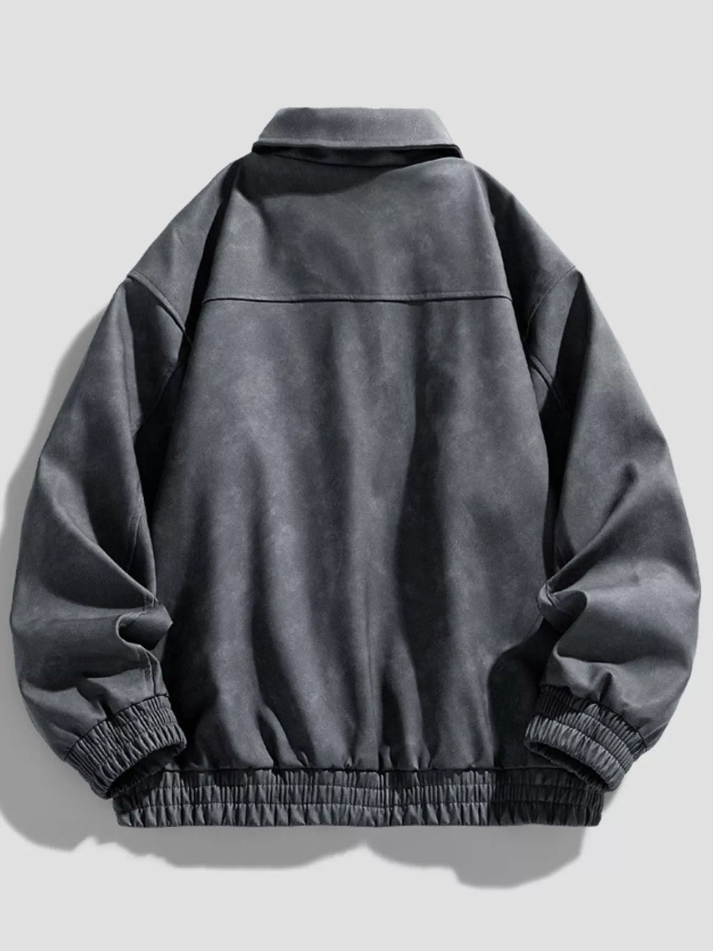 Men's Plus Size Zip-Up Collared Neck Jacket