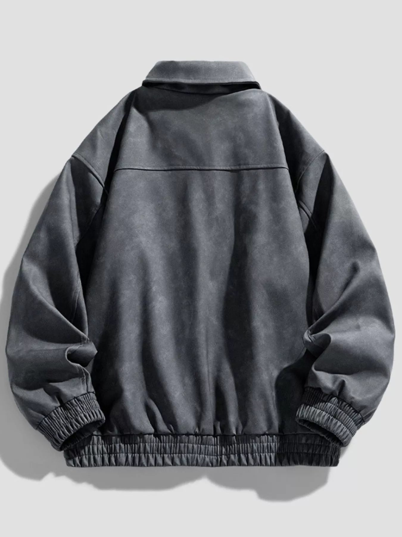 Men's Plus Size Zip-Up Collared Neck Jacket