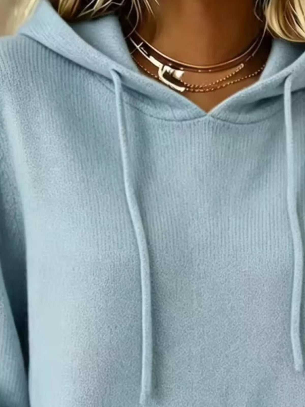 Full Size Drawstring Kangaroo Pocket Hooded Sweater Plus Size