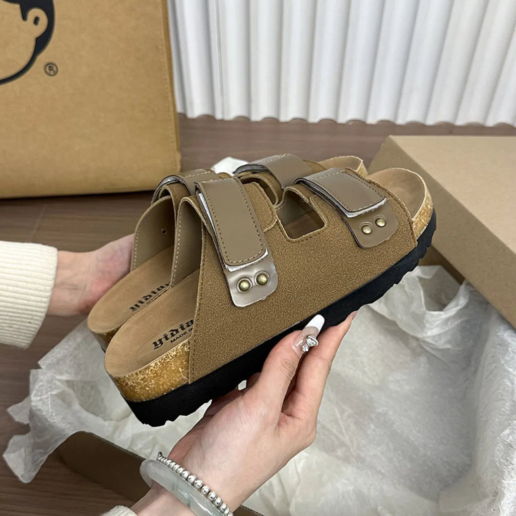 Double Buckle Platform Sandals
