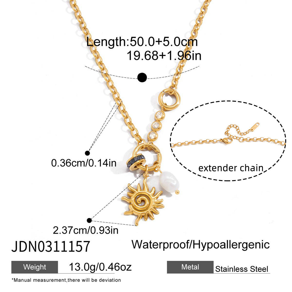 Spiral Sun Pearl Necklace