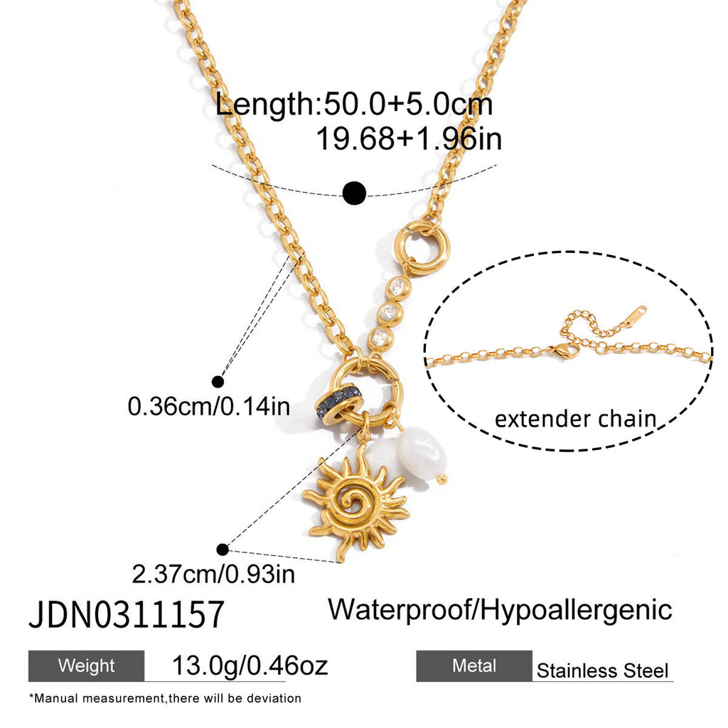 Spiral Sun Pearl Necklace
