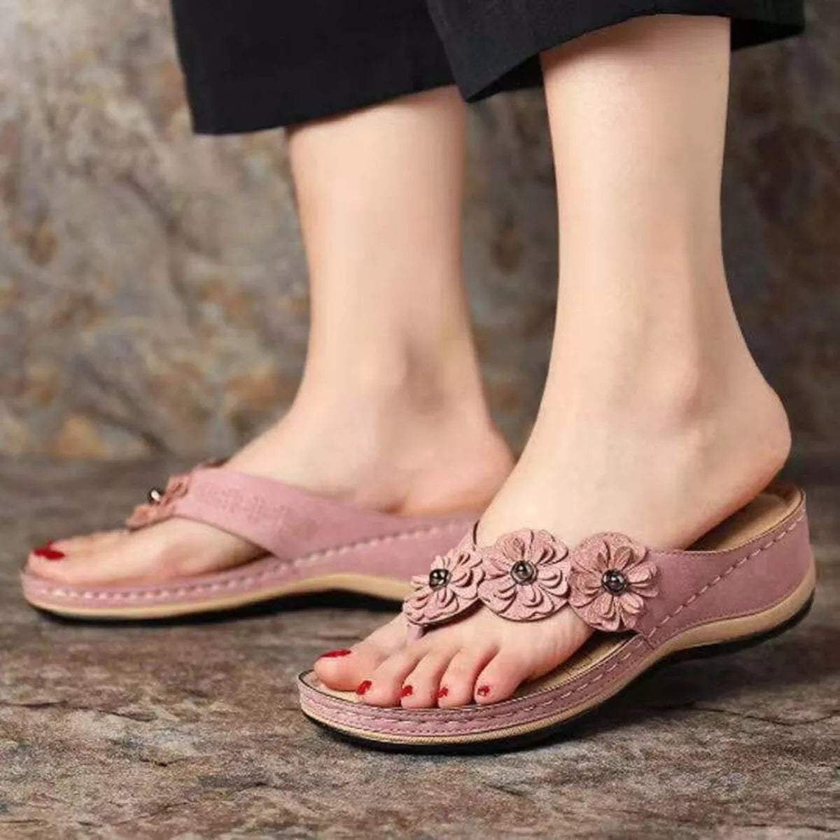 Toe Post Wedge Sandals