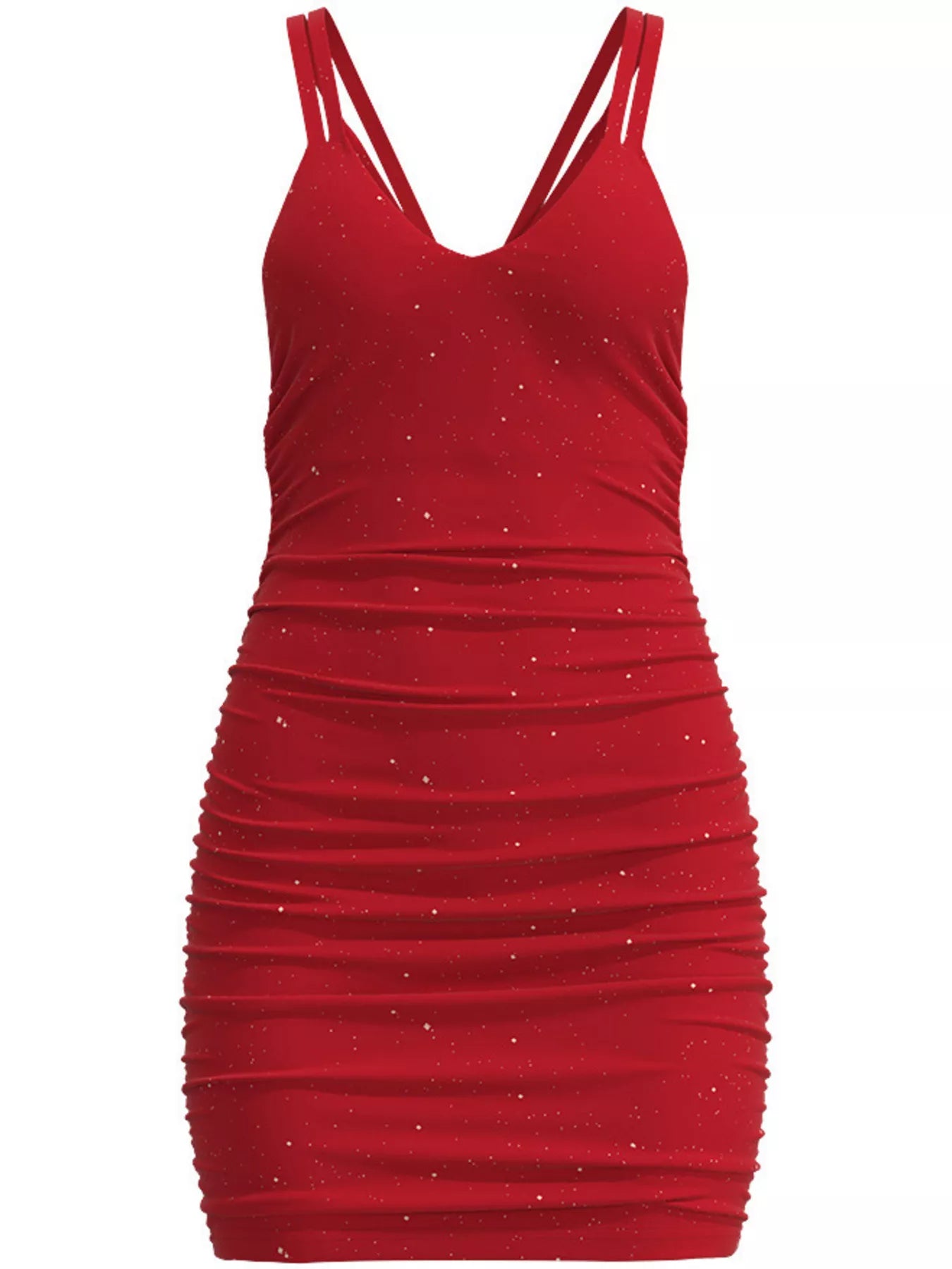 Glitter Ruched Bodycon Mini Dress