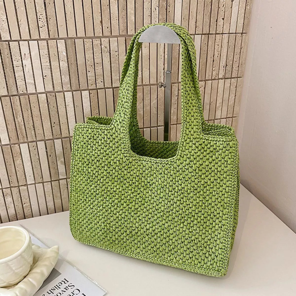 Woven Straw Handbag