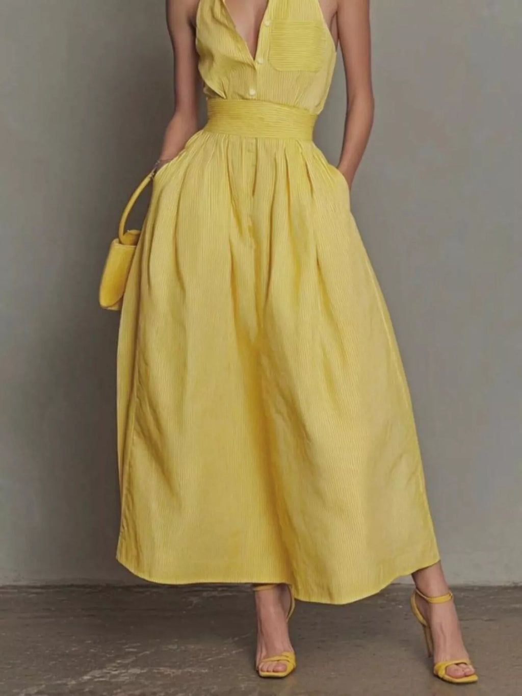 Sleeveless Maxi Dress with Pockets