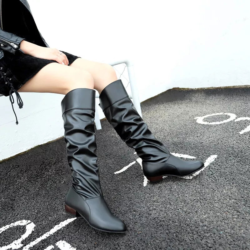 Slouch Block Heel Boots