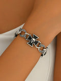Gothic Skull and Cross Chain Bracelet