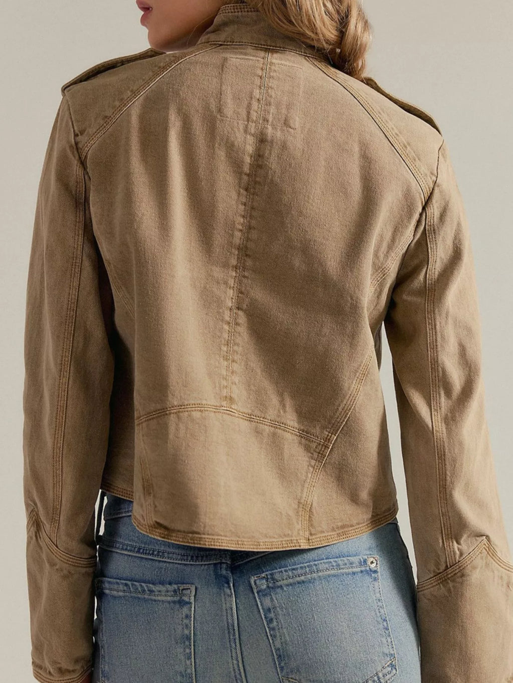 Decorative Button Cropped Jacket