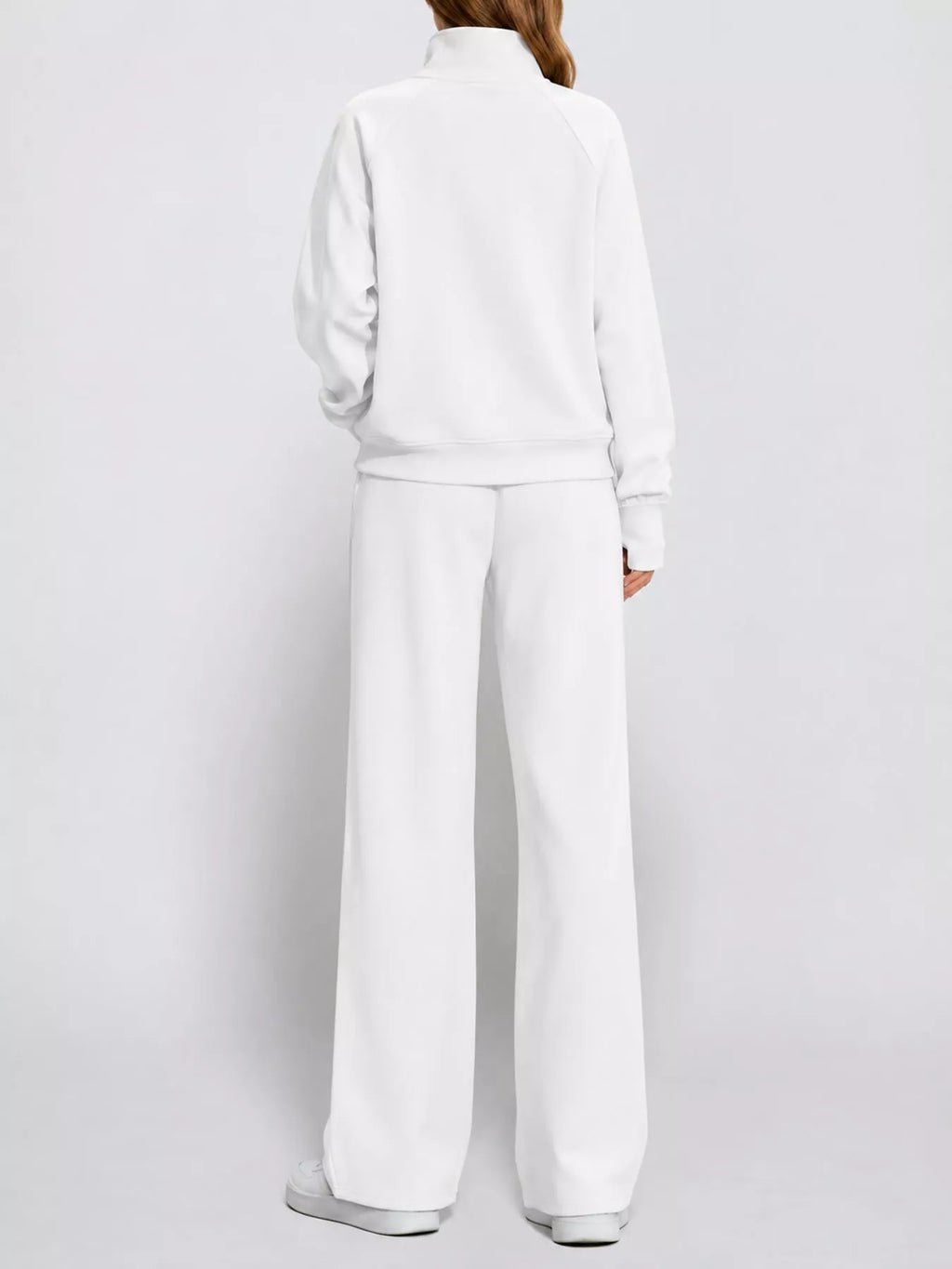 Half-Zip Sweatshirt and Wide-Leg Pants Set