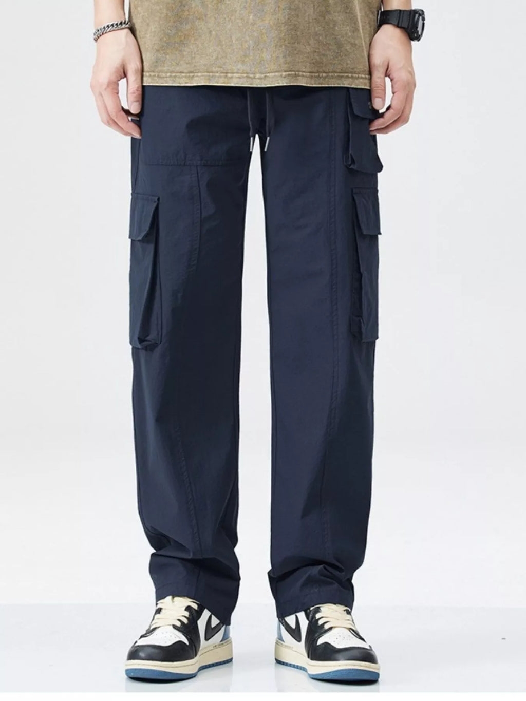 Men's Plus Size Wide Leg Pocketed Pants