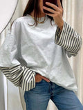 Contrast Striped Long Sleeves T-Shirt
