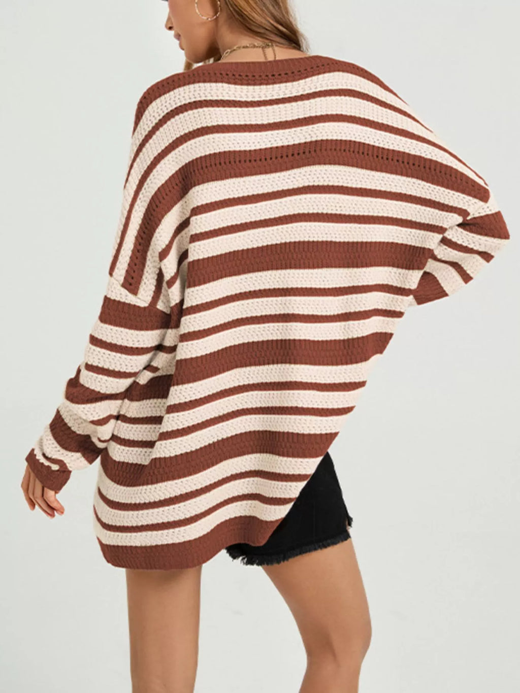 Striped Drop Shoulder Sweater
