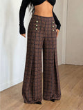Plaid Wide-Leg Pants