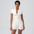 Women's One-Piece Half-Zip Tight Yoga Suit Jumpsuit
