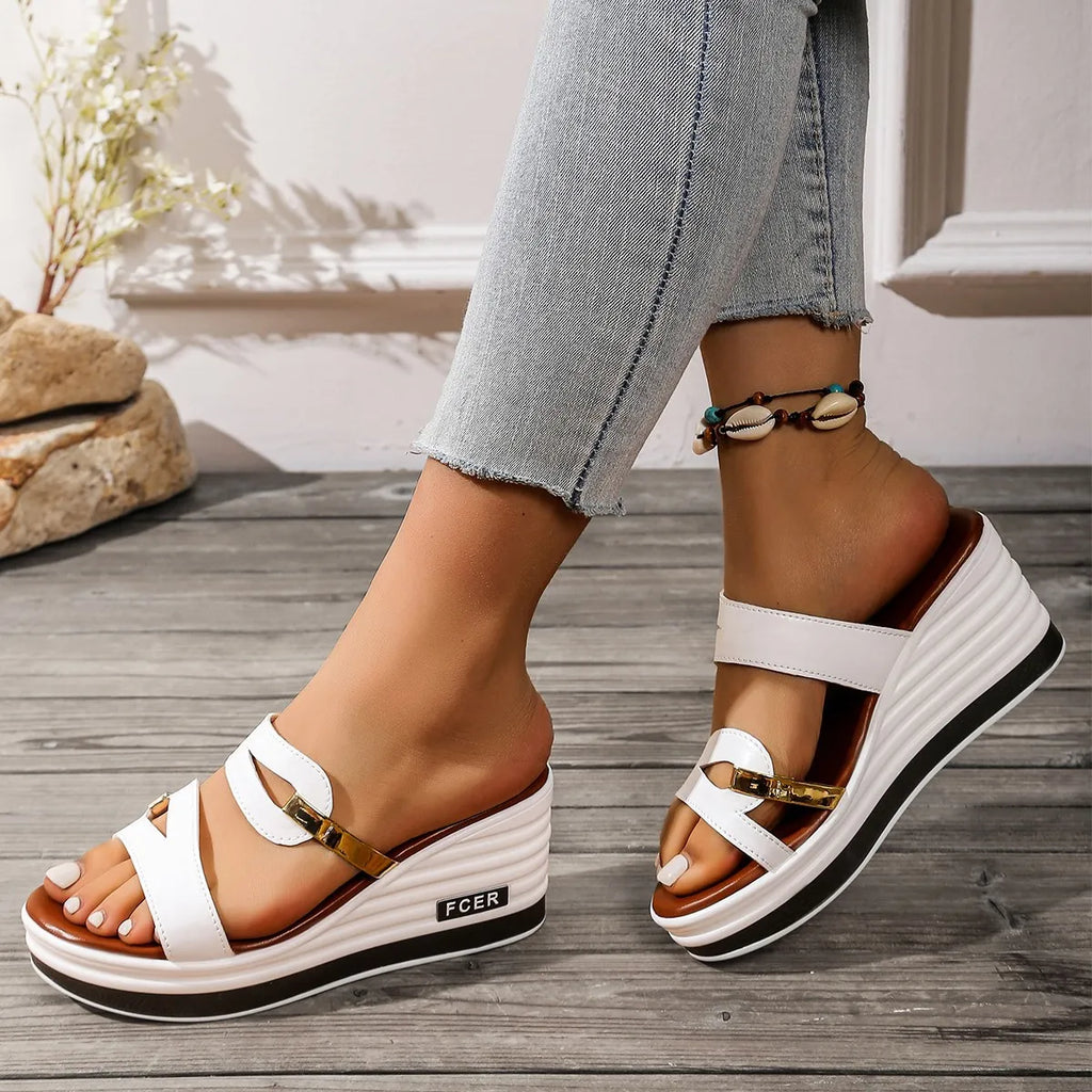 Casual Platform Strappy Wedge Sandals