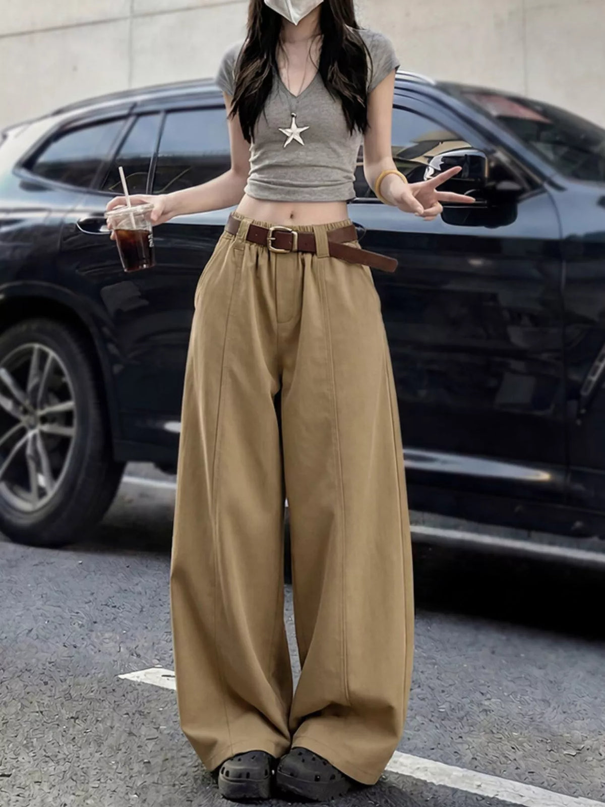 Wide-Leg Cargo Pants
