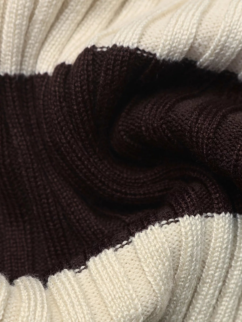 Striped Ribbed Knit Long Sleeve Sweater