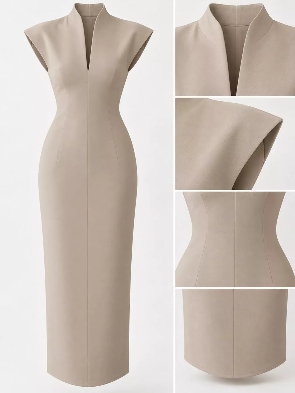 Slit Sleeveless Bodycon Midi Dress