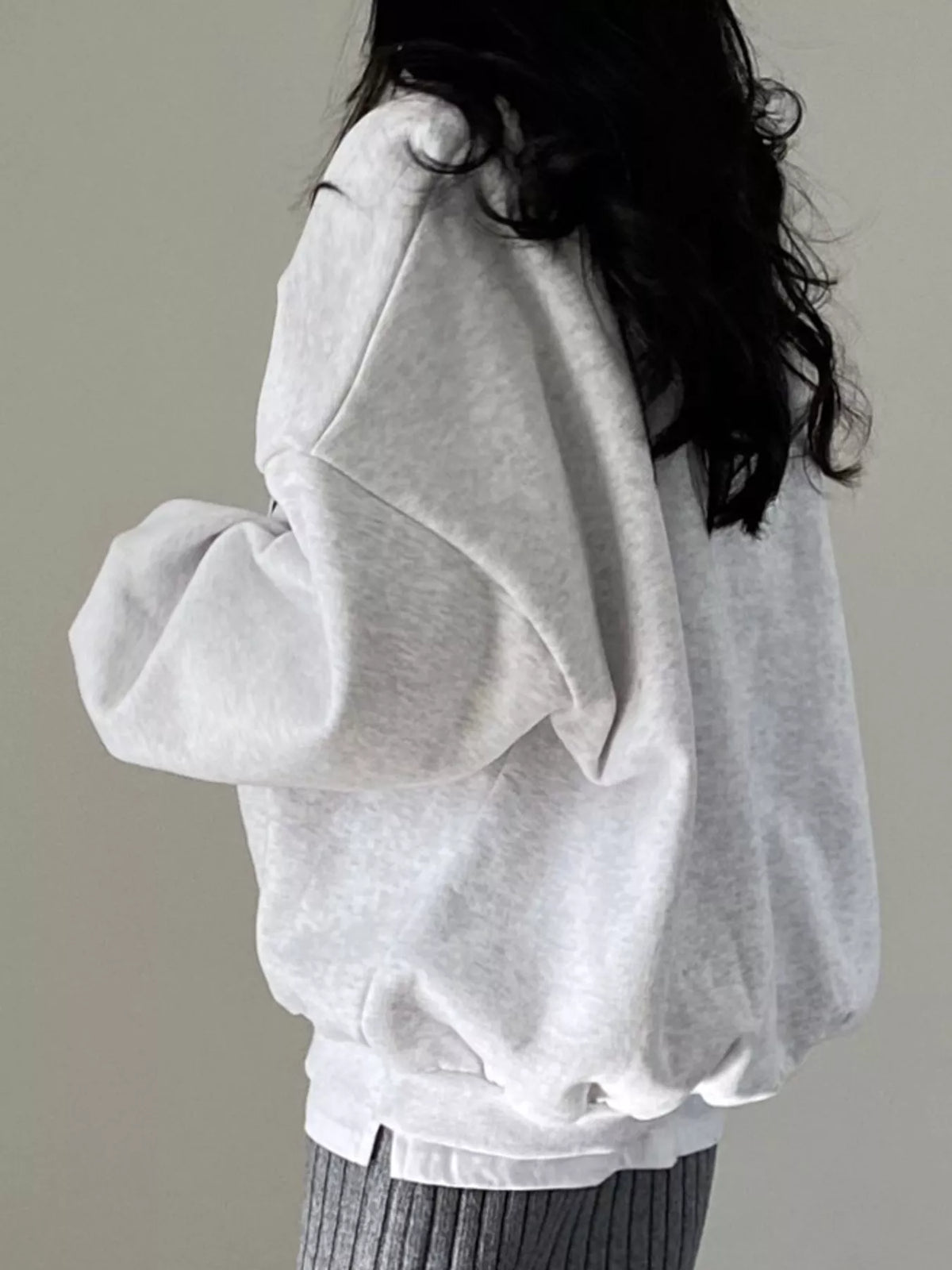 Half-Zip Letter Graphic Sweatshirt