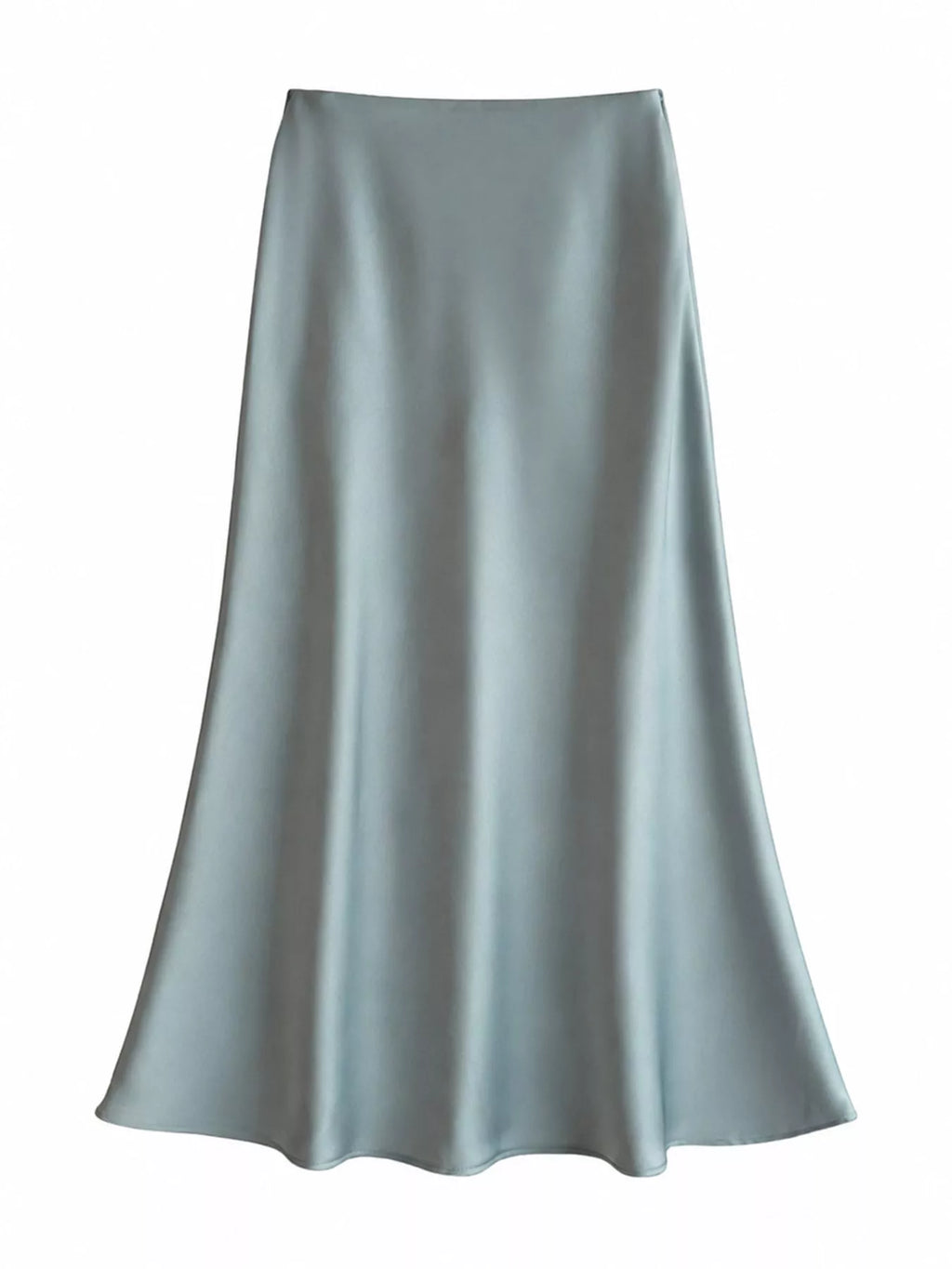 Full Size High-Waisted Satin Midi Skirt Plus Size
