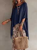 Full Size Oversized Batwing Sleeve Flowy Top Plus Size