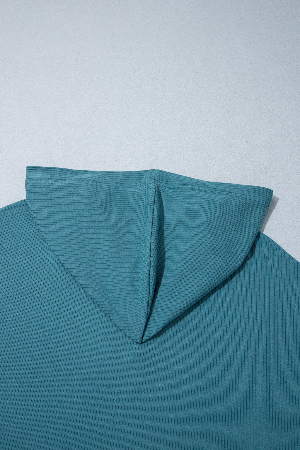 Lapis Ribbed Drop Shoulder Long Sleeve Plus Size Blouse