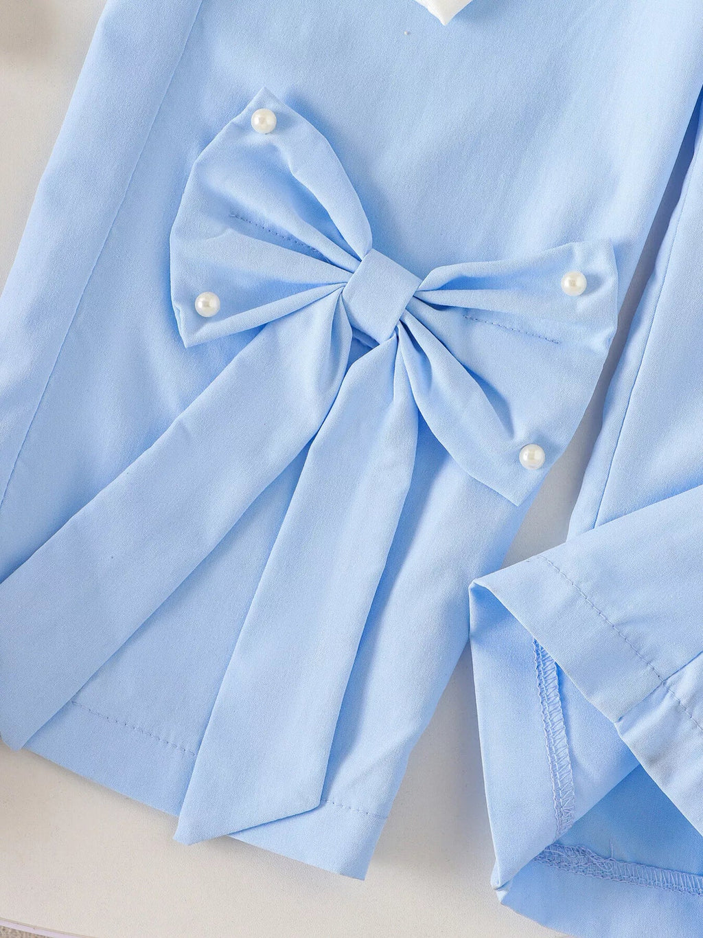 Children's Bow Round Neck Top and Pants Set