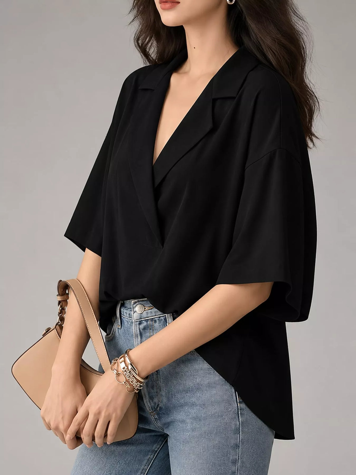 Half Sleeve Oversized Blouse