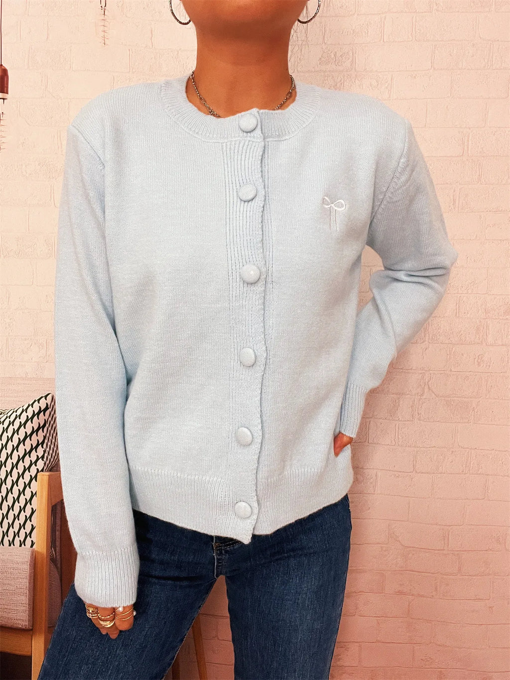Button-Up Long Sleeve Cardigan