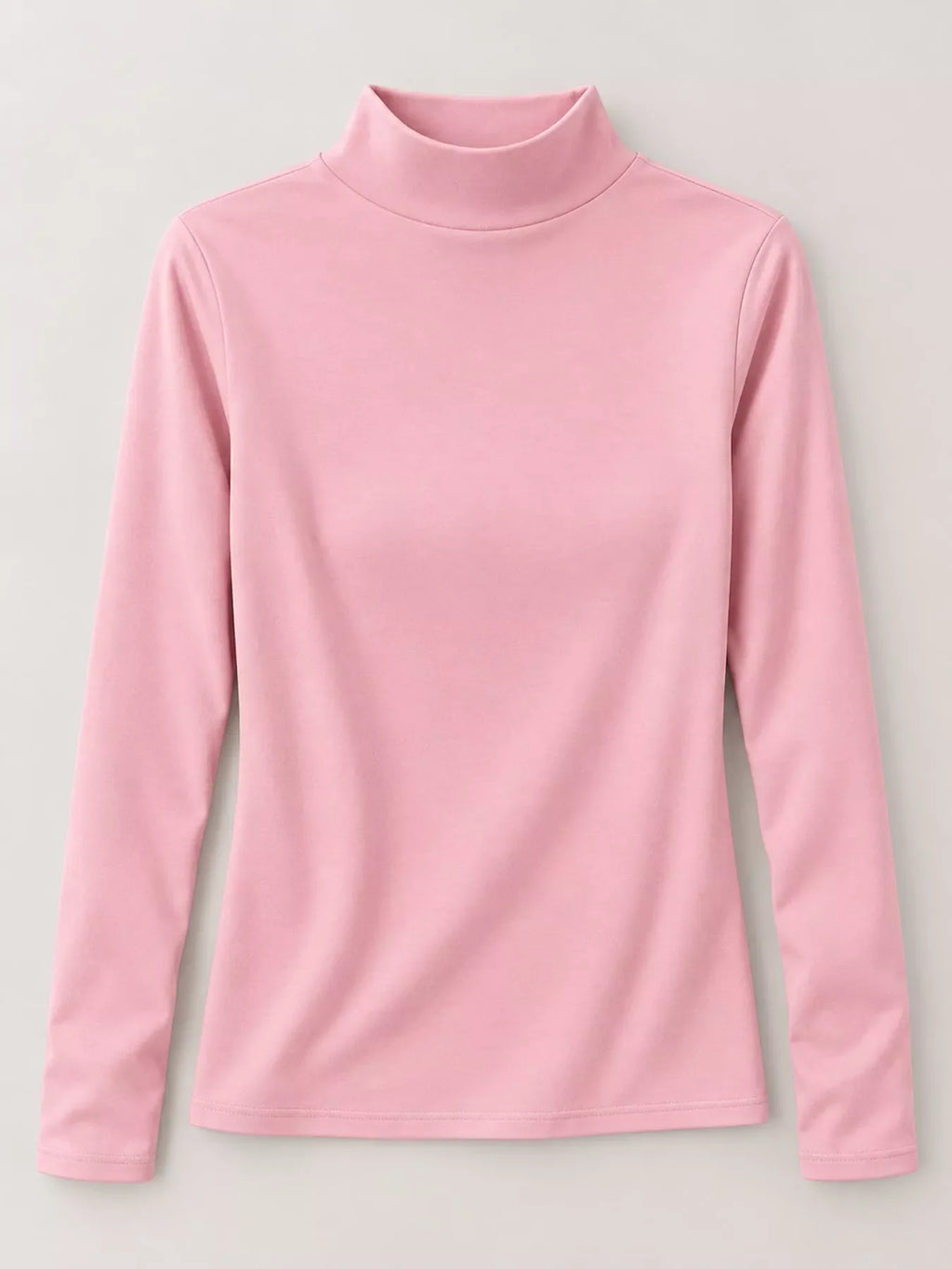 Full Size Slim-Fit Mock Neck Long Sleeve Basic T-Shirt Plus Size