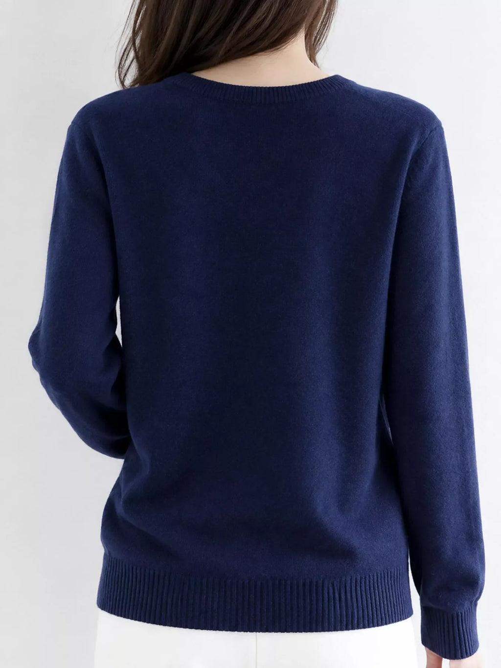 Crew Neck Button-Down Cardigan