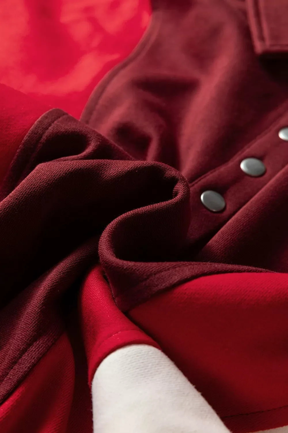 Color-Block Snap-Button Oversized Sweatshirt