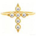 S925 Sterling Silver Zircon Cross Ring For Women