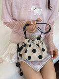 Polka Dot Drawstring Crossbody Bag