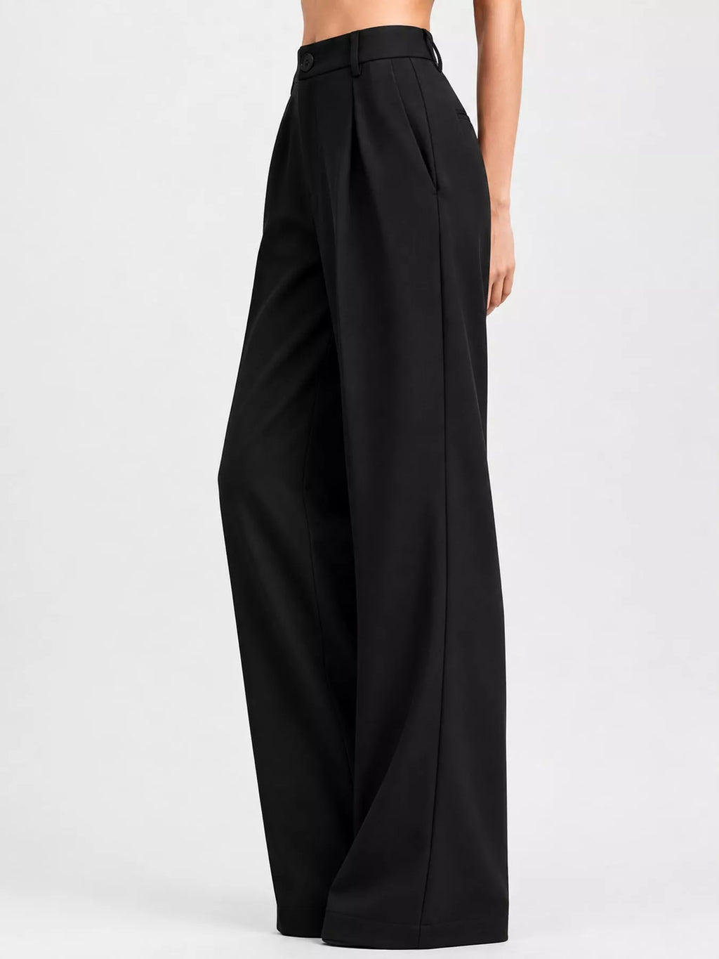 High-Waisted Pleated Wide-Leg Pants