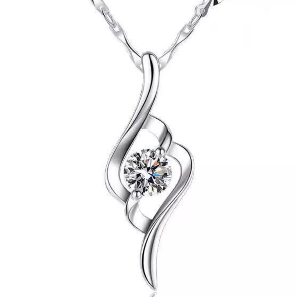 1 Carat Moissanite 925 Sterling Silver Pendant Necklace