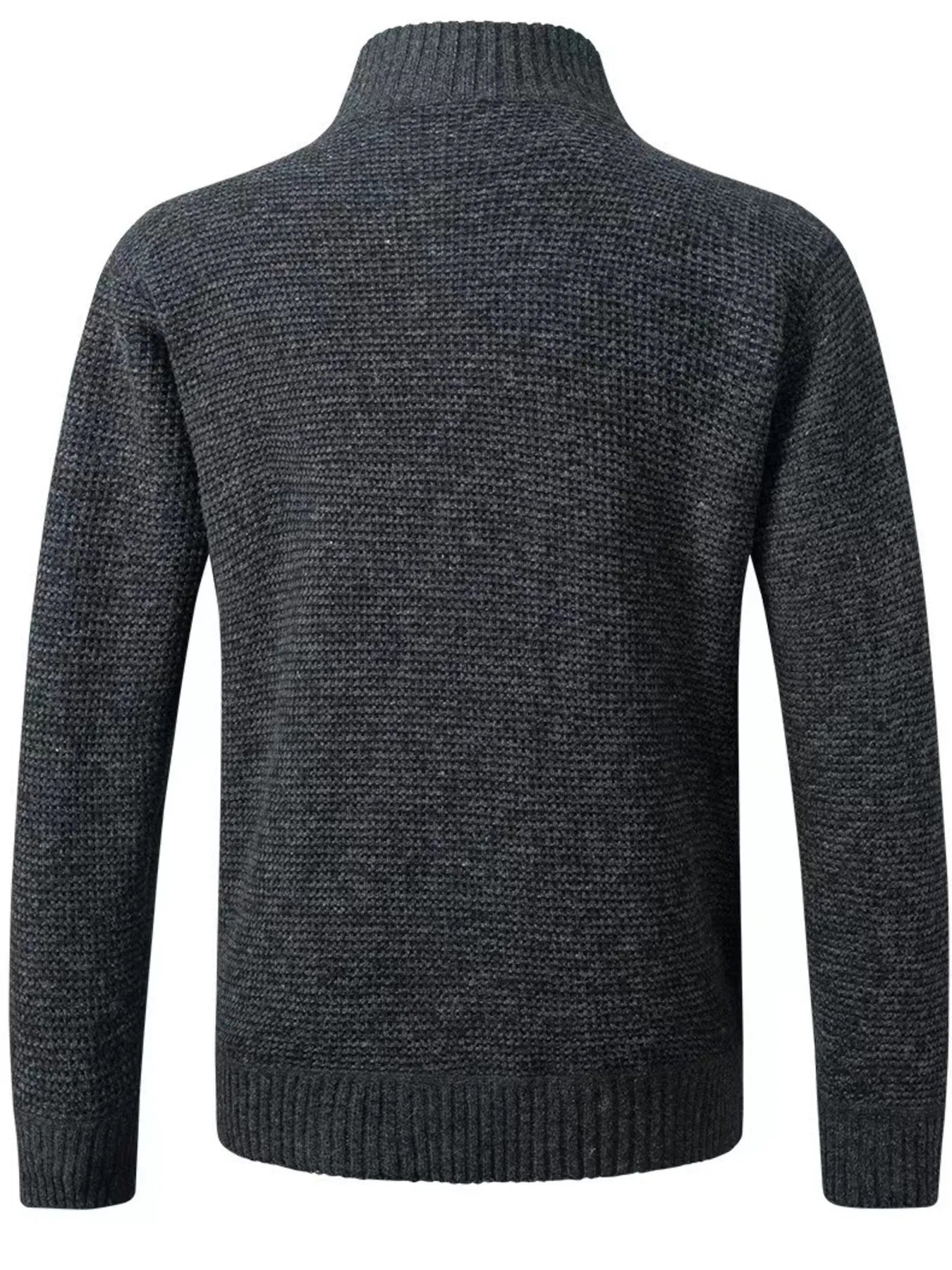 Men's Plus Size Quilted Panel Zip-Up Sweater Cardigan