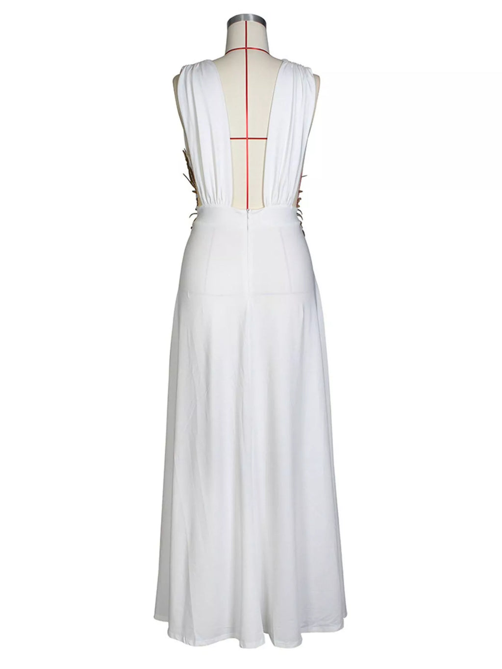 Deep V-Neck High Slit Maxi Dress